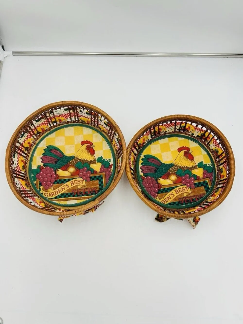 Vintage Country Wicker Rooster Chicken 12